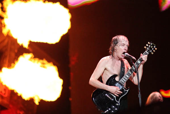 (Pictured: Angus Young is pictured performing...
